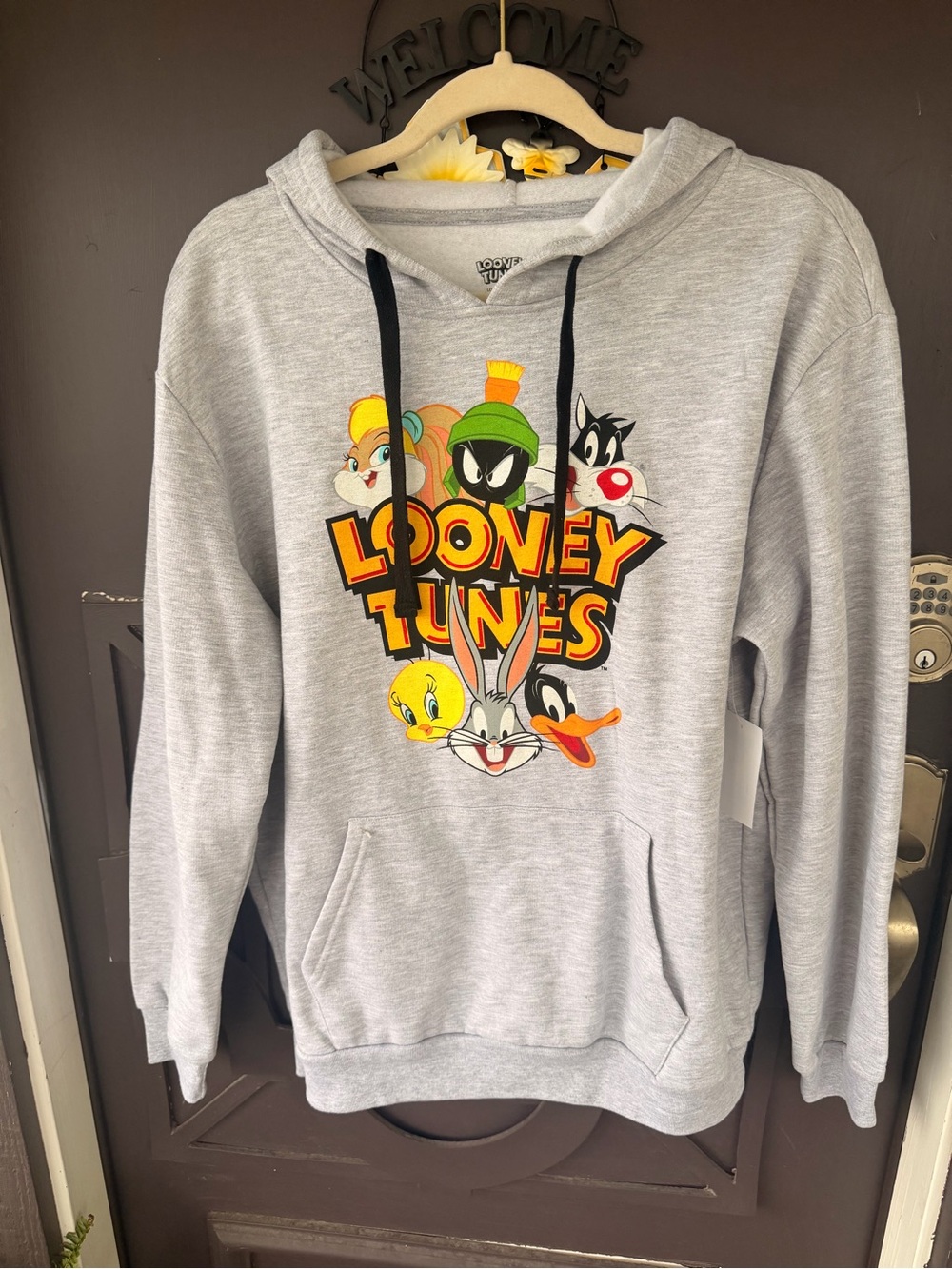 Warner Bros. Gray Looney Tunes Character Graphic Hoodie